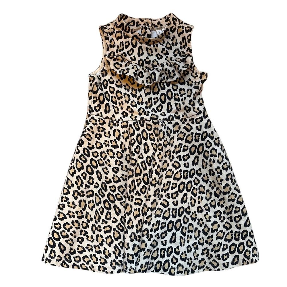 Janie and Jack‎ brown leopard print sleeveless skater fit flare dress SIZE 6